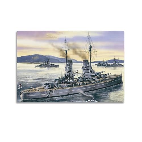 LADV Vintage WW1 Schlachtschiff Poster Deutschland SMS König Dekorative Malerei Leinwand Wandkunst Bild 40 x 60 cm von LADV