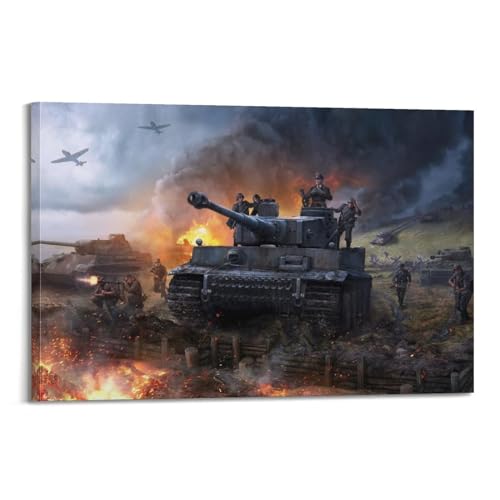 LADV Vintage WW2 Panzer Poster Deutscher Tiger Hauptkampfpanzer Dekorative Malerei Leinwand Wandkunst Bild 50 x 75 cm LADV Vintage WW2 Panzer Poster Deutscher Tiger Hauptkampfpanzer Dekorative Malerei Leinwand Wandkunst Bild 50 x 75 cm von LADV