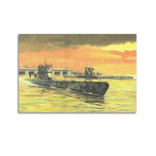 LADV WW2 Vintage Schlachtschiff Poster Deutschland U-Boot Typ IXC & VIIC Dekorative Malerei Leinwand Wandkunst Bild 40 x 60 cm LADV WW2 Vintage Schlachtschiff Poster Deutschland U-Boot Typ IXC & VIIC Dekorative Malerei Leinwand Wandkunst Bild 40 x 60 cm von LADV