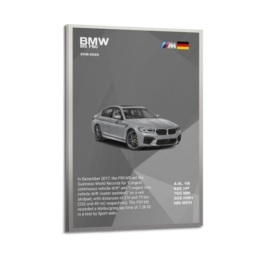 Minimalistische illustrative Kunst, Luxus-Sportwagen für BMW F90 M5 Rennwagen, dekoratives Gemälde, Leinwand, Wandkunstwerk, Bild, 20 x 30 cm von LADV