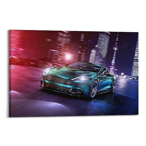 Sportwagen-Poster für Aston Martin Vanquish, luxuriöses Supersportwagen, dekoratives Gemälde, Leinwand, Wandkunst, Bild, 30 x 45 cm von LADV