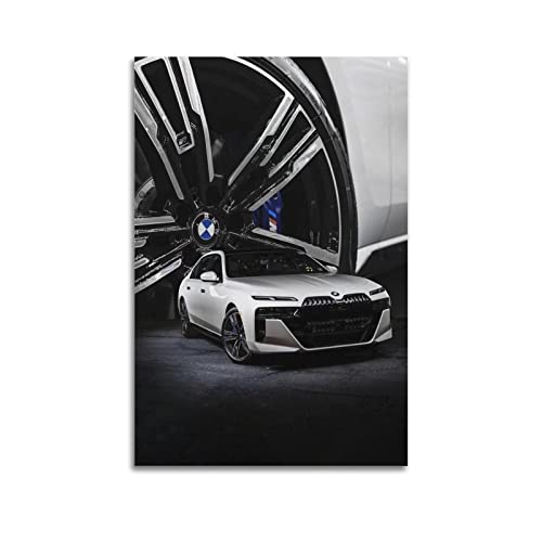 Sportwagen-Poster für BMW G70 7er-Serie, weißes Luxusauto, dekorative Malerei, Leinwand, Wandkunstwerke, Bild, 30 x 45 cm von LADV