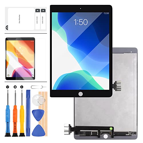 Bildschirm Ersatz Kompatibel für iPad Pro 9.7 2016 A1673 A1674 A1675 LCD Display Touchscreen Montage Tablet Frontscheibe & LCD Bildschirm Reparatur mit gratis Werkzeugset + gehärtetem Glas (schwarz) von LADYSON