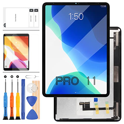 Ersatzbildschirm Compatible für iPad Pro 11 (2018/2020) A1980 A1934 A2013 A2068 A2230 LCD Display Touch Screen Digitizer Montage-Teile Kits inklusive Werkzeug und Schutzfolie inkl. von LADYSON