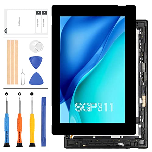 Ersatzdisplay für Sony Tablet Z für Sony Xperia Tablet Z LCD Touch mit Rahmen SGP311 Display SGP312 SGP351 Matrix Panel Touchscreen Digitizer Glas Montagesets inklusive Werkzeug von LADYSON