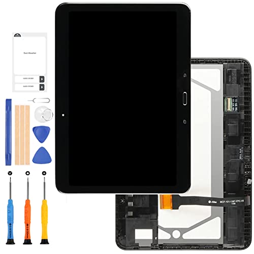 LADYSON Bildschirm Ersatz für Samsung Galaxy Tab 4 10.1 2015 T533 SM-T533 LCD Display Touch Panel Digitizer Vollglas Tablet PC Teile Kits mit Rahmen + Werkzeug (schwarz) von LADYSON