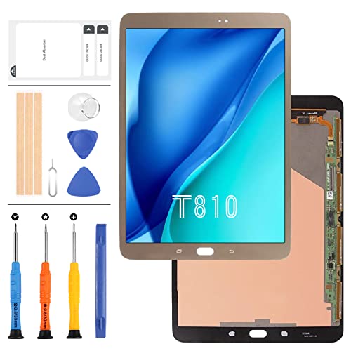 LADYSON Bildschirm-Ersatz für Samsung Galaxy Tab S2 9.7 T815 T810 T813 LCD-Display Touchscreen Digitizer Vollmontage Matrix Sensor Glas Lens Kits mit kostenlosen Reparaturwerkzeugen (Original Braun) von LADYSON