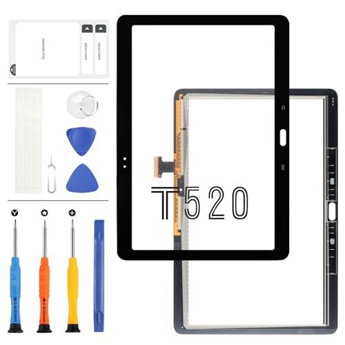 LADYSON Für Samsung Galaxy Tab Pro 10,1 Zoll T520 T525 Bildschirm Ersatz SM-T525 SM-T520 Touchscreen Digitizer Sensor Glas Panel Reparatur Teile Kit mit Werkzeug (Black Touch) von LADYSON