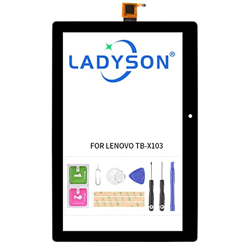 LADYSON Ersatz für Lenovo Tab 3 10 Plus Touchscreen Glas Panel Part Repair (kein LCD) kompatibel mit Lenovo Tab 3 10 Plus TB-X103 TB-X103F 10,1 Zoll (25,7 cm) (schwarz) von LADYSON