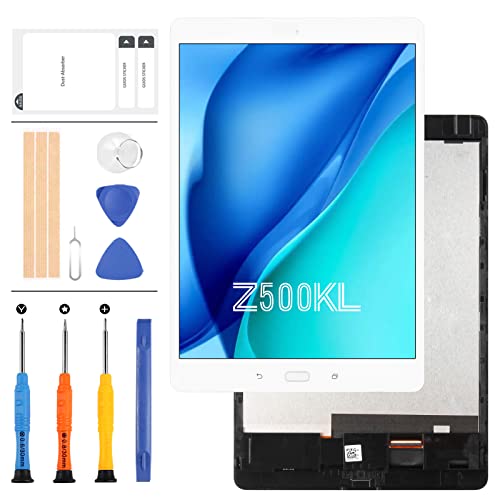 LADYSON Ersatzbildschirm für Asus ZenPad 3S 10 Z500KL P001 LCD Display Matrix Touch Digitizer Sensor Glas Tablet Montage Reparaturteile Kits (Weiß mit Rahmen) von LADYSON