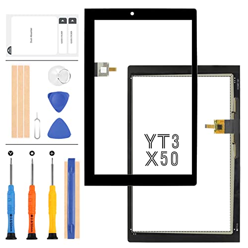 LADYSON Für Lenovo Yoga Tab 3 YT3-X50 Bildschirm Ersatz YT3-X50F 10,1 Zoll Tablet PC Touchscreen Digitizer Sensor Glasscheibe Objektiv Komplettes Reparatur-Teile-Set mit Werkzeug von LADYSON