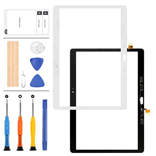 LADYSON Ersatzbildschirm für Samsung Galaxy Tab S T800 T805 SM-T800 SM-T805 SM-T805 Touchscreen Digitizer Sensor Vollglasscheibe Objektiv Tablet Reparaturteile, mit Werkzeug und Klebeband (weiß) von LADYSON
