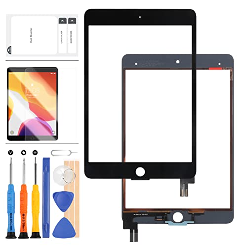 Touchscreen-Digitizer Compatible für iPad Mini 5 5. Generation 2019 A2124 A2125 A2126 A2133 20,1 cm (7,9 Zoll) Frontglas-Ersatz, mit Werkzeug-Reparatur-Set und Displayschutzfolie, Schwarz von LADYSON
