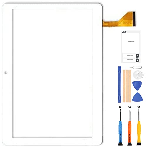 LADYSON Zonko K105 Tablet-PC, 25,7 cm (10,1 Zoll), Touchscreen, Digitizer, Sensor, Glas, Ersatz-Tablet, Multitouch, mit kostenlosen Reparaturwerkzeugen (weiß) von LADYSON