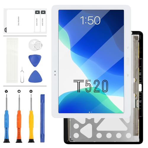 LCD Bildschirm Ersatz für Samsung Galaxy Pro T520 SM-T520 T525 SM-T525 LCD Display Touch Digitizer Montage Glas Reparatur Teile Kit (weiß) von LADYSON