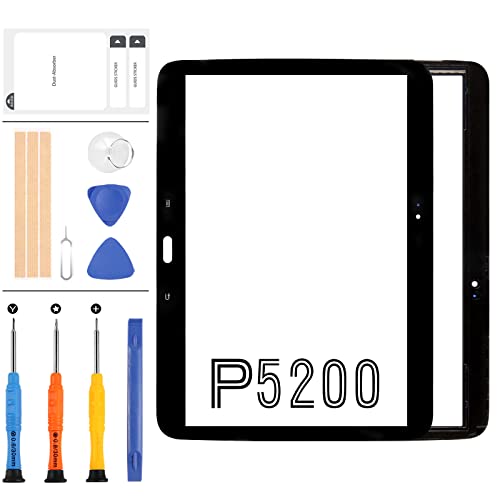 P5200 Bildschirm-Ersatz-Set für Samsung Galaxy Tab 3 10.1 GT-P5200 P5210 Touchscreen Digitizer Glas Scheibe Komplette Montage Reparaturteile mit Werkzeug (nicht LCD) Schwarz von LADYSON