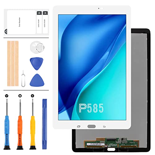 P580 P585 LCD Bildschirm Ersatz für Samsung Galaxy Tab A 10.1 SM-P580 SM-P585 LCD Display Touchscreen Digitizer Glas Komplette Montage Reparatur Teile Kits (weiß) von LADYSON