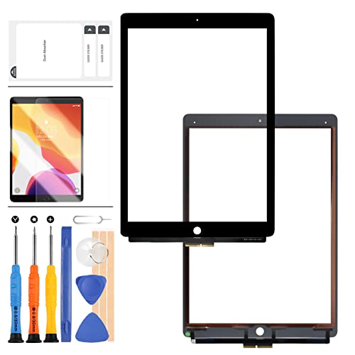 Touchscreen-Digitizer Kompatibel für iPad Pro 12.9 1. Generation 2015 A1584 A1652 Touch-Panel Digitizer Sensor Glas Panel Lens Repair Kits, inklusive Displayschutzfolie mit gratis Werkzeug (schwarz) von LADYSON