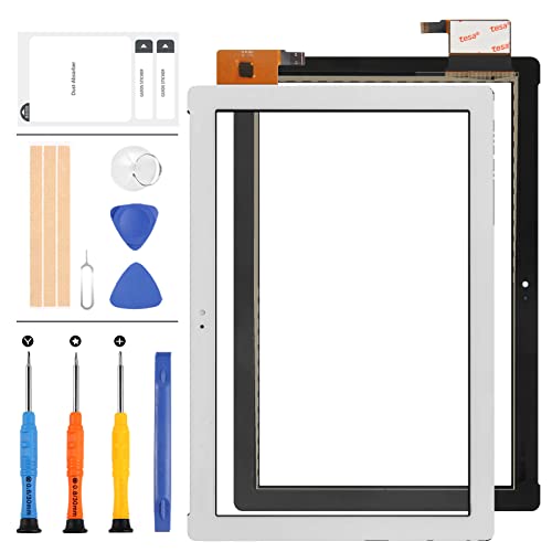 Touchscreen-Digitizer für Asus ZenPad 10 Z300M P00C, Ersatzteil, Vollglasscheibe, mit gratis Werkzeug (kein LCD) (weiß) von LADYSON