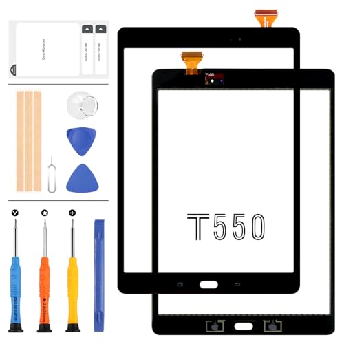 Touchscreen-Digitizer für Samsung Galaxy Tab A 9,7 Zoll SM-T550 SM-T551 SM-T555 T550 T551 T555 Sensor Touchscreen Glas Objektiv Ersatz Reparatur-Sets (LCD nicht enthalten) mit Werkzeug (schwarz) von LADYSON