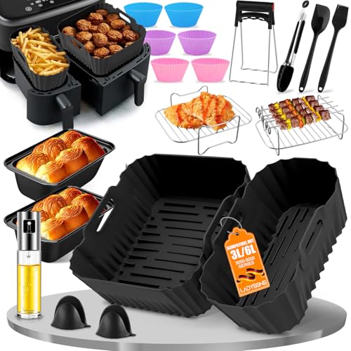 Heißluftfritteuse Zubehör für Philips Airfryer Dual Basket 3000 Series - Air Fryer Accessories Einschließlich Silikonform, Grillrost, Brotbackformen, Küchenzange, Ölspray, usw Heißluftfritteuse Zubehör für Philips Airfryer Dual Basket 3000 Series - Air Fryer Accessories Einschließlich Silikonform, Grillrost, Brotbackformen, Küchenzange, Ölspray, usw von LADYSONS