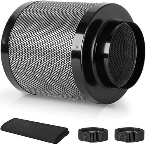 LADYSONS 6 inch/150 mm Luftkohlefilter für Wachstumszelt - Aktivkohlefilter mit Leichtes Australische Virgin-Holzkohle, Geruchskontrolle für Grow Tent Fan, Grow Zelte, Hydrokultur, Luftfiltration LADYSONS 6 inch/150 mm Luftkohlefilter für Wachstumszelt - Aktivkohlefilter mit Leichtes Australische Virgin-Holzkohle, Geruchskontrolle für Grow Tent Fan, Grow Zelte, Hydrokultur, Luftfiltration von LADYSONS