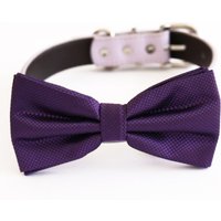 Lila Fliege Halsband Hundeliebhaber Hunde Ringträger Xs Bis Xxl Und Fliege, Puppy Leder Verstellbar Hundehalsband von LADogStore