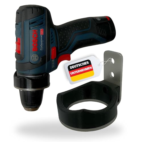 LADSPRINT® Edelstahl Wandhalterung passend für Bosch GSR12V-15 und viele andere Modelle | Robust und Stabil | Perfekte Passform | Made in Germany | Sichere und platzsparende Aufbewahrungslösung von LADsPrint