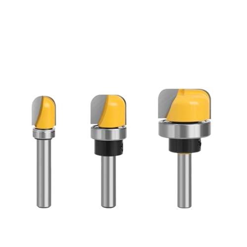 1/3 stücke 8mm Schaft 1-1/8 3/4 Durchmesser Schüssel Tablett Router Bit Runde Nase Fräser Mit Lager for Holzbearbeitung(8mm set) von LAERNPU
