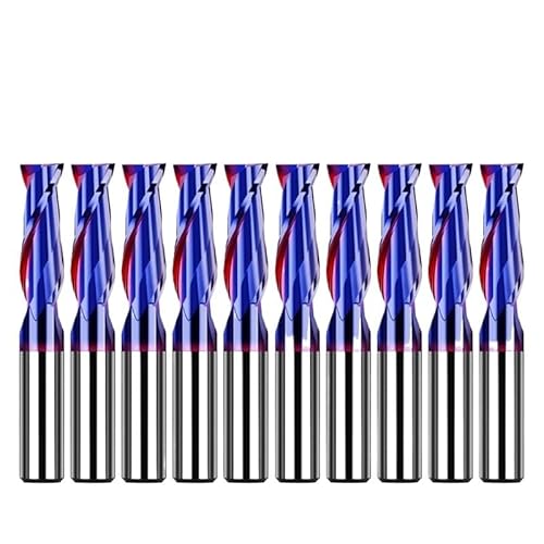 1/5/10 Stück HRC65 2 Flöten Hartmetall-Schaftfräser Metallfräser Wolframstahl-Fräser CNC-Drehwerkzeug Beschichteter Flachschaftfräser(10pcs HRC65 2F,D1.5xD4x50L) von LAERNPU