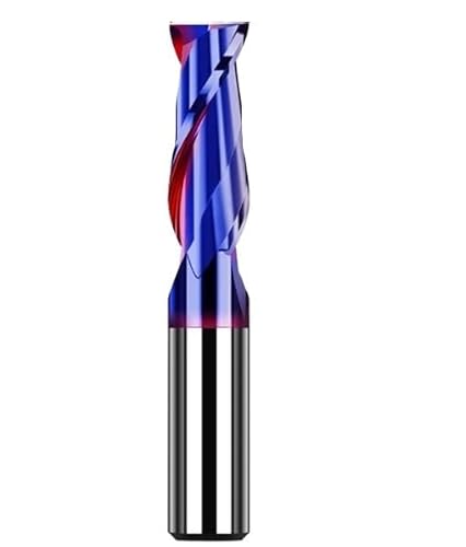 1/5/10 Stück HRC65 2 Flöten Hartmetall-Schaftfräser Metallfräser Wolframstahl-Fräser CNC-Drehwerkzeug Beschichteter Flachschaftfräser(1pc HRC65 2F,D1xD4x50L) von LAERNPU