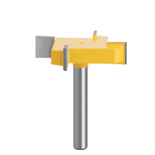 1 stück 6mm Oder 6,35mm Schaft D 40mm 4 Kante T Typ Stoßen Fräser Holzbearbeitungswerkzeug Router Bits for Trimmmaschine(6.35x40x12.7mm) von LAERNPU