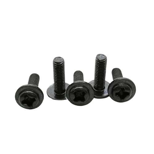 10/20/50/100 PCs PWM M1.4 M2.5 M3.5 M4 M5 Schwarzer Kohlenstoffstahl Kreuzschlitz-Flanschbolzen Mit Unterlegscheibe(M2.5x8mm (100pcs)) von LAERNPU