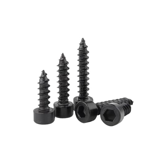 10/20 Stück M3.5 M4 M5 Schwarzer Innensechskantkopf Selbstschneidende Zylinderkopfschraube aus Kohlenstoffstahl(8mm,M3x20pcs) von LAERNPU