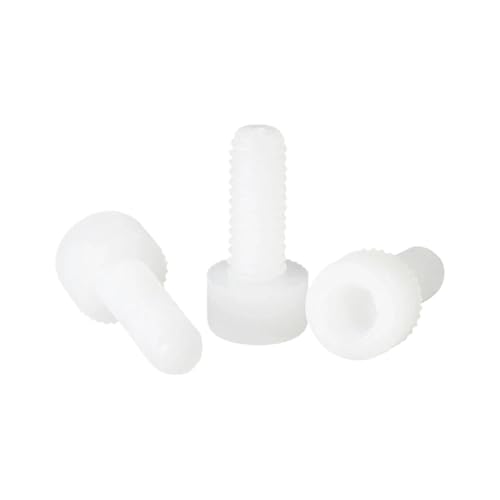10/20 Stück M5 M6 M8 weiße Nylon-Sechskantschraube mit Innensechskant, Rändelschraube mit Becherkopf for den Einsatz in der Isolierung(8MM,M8x10Pcs) von LAERNPU