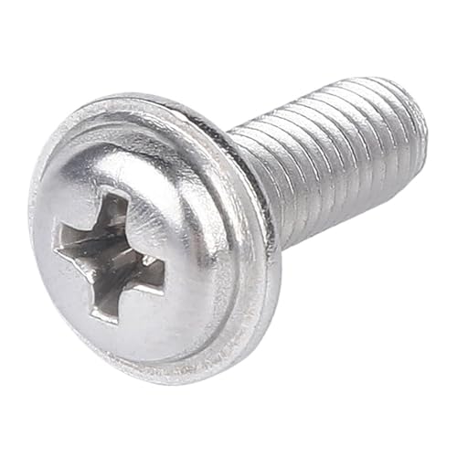 10/50 Stück M3 M4 M5 304 A2 Edelstahl PWM Kreuzpfanne Runder Flachrundkopf Mit Unterlegscheibe Gepolsterter Kragen Schraubenbolzen(25mm,M3 50Pcs) von LAERNPU