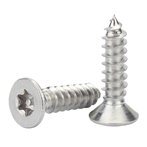 10 Stück M2.5 M3.5 M3.9 M4.8 Torx Flachkopf Senkkopf Pflaumenblüte Sicherheit Anti-Diebstahl Selbstschneidende Holzschraube(16mm,M2.9) von LAERNPU