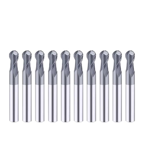 10 stücke HRC45 Kugelkopffräser Wolframstahl Fräser CNC-Drehwerkzeuge for Metall CNC-Schaftfräser Hartmetall-Kugelfräser(R0.75xD4x50L) von LAERNPU