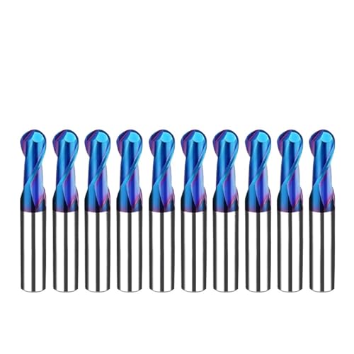10 stücke HRC65 Kugelkopffräser Wolframstahl CNC-Fräser Fräswerkzeuge for Edelstahl Fräser Hartmetall-schaftfräser(R1xD4x50L) von LAERNPU
