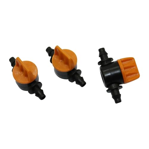 100 Stücke 1/4 "Rohr Mini Ventil Bewässerung Bewässerung Abschaltung Controller 4/7mm Hos Waterstope Ende Stacheldraht Miniatur Ventil(Orange) von LAERNPU