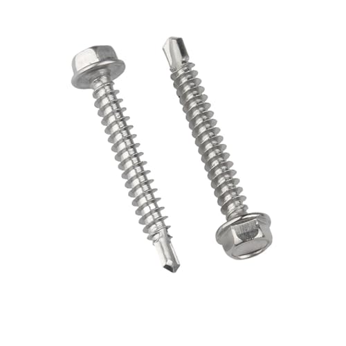 2 Stück M4.2 M4.8 M5.2 M6.3 Edelstahl Außensechskant Flanschkopf mit Unterlegscheibe Selbstschneidende Bohrschrauben Bolzen(13mm,M4.2-10pcs) von LAERNPU