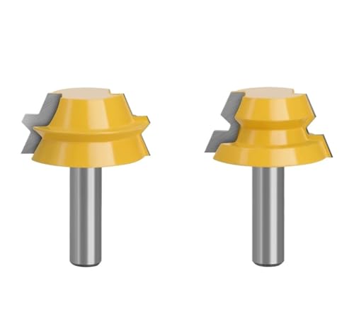 2 stücke 12mm 1/2 "Schaft Schloss Gehrung Router Bits 22,5 Grad Kleber Tischlerei Fräser Holzbearbeitung Fräser(12.7mm shank) von LAERNPU