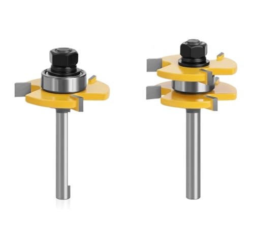 2 stücke 8mm Schaft Zunge Nut Joint Montieren Router Bits T-Slot Fräser for Holz Holz Schneiden Werkzeuge von LAERNPU