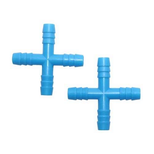 20 stücke 8mm 4 Weg Kreuz Barb T-anschluss Wasser Splitter Bewässerung Fitting for Schlauch Garten Bewässerung System Gewächshaus von LAERNPU