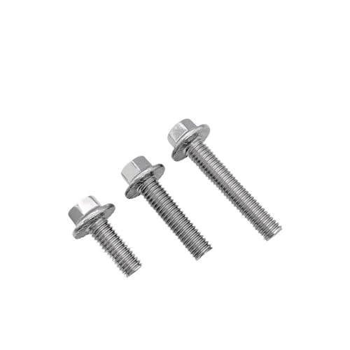3/10 Stück M8 M10 M12 A2-70 304 Edelstahl Sechskantkopf mit gezackter Flanschschraube Sechskant-Unterlegscheibe(25mm,10PCS-M8) von LAERNPU