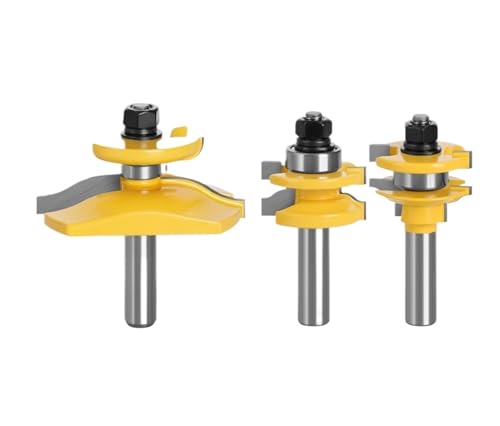 3 stücke 12 MM 1/2 "Schiene Stile Backcutter Router Bit Panel Raiser Fräser for Holz Holzbearbeitung Zapfen Bits(12mm shank) von LAERNPU