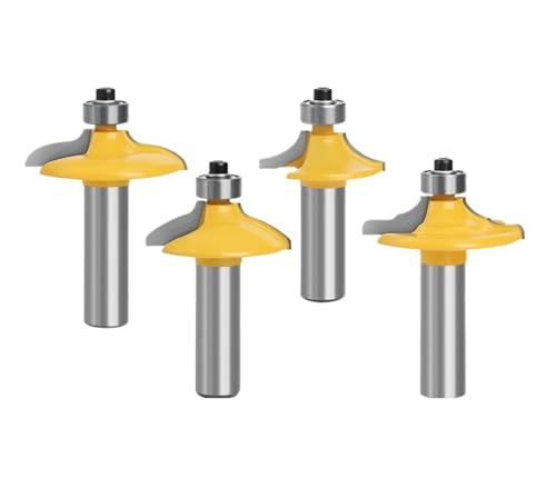 4 stücke 12mm 1/2 "Schaft Schublade Planfräser Rund Über Und Perlen Kanten Router Bit C3 Hartmetall Bestückt Holzbearbeitung(12mm shank) von LAERNPU