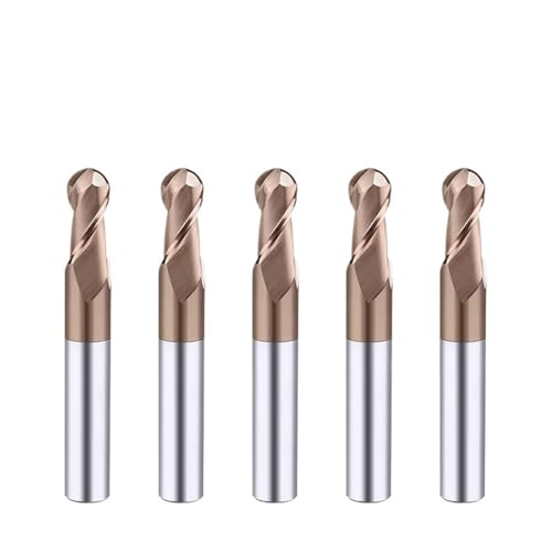 5/10 stücke HRC55 Kugelkopffräser Hartmetallfräser Fräser for Metallbearbeitung CNC-Drehmaschinenwerkzeuge Wolframstahl Metallschneider(5pcs HRC55,R2.5xD5x50L) von LAERNPU