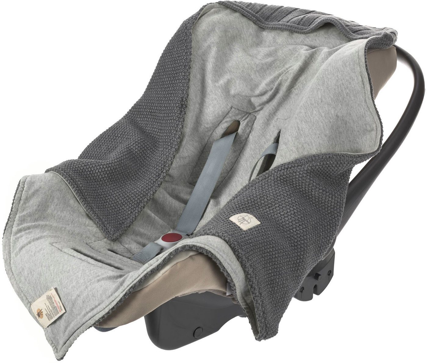 Einschlagdecke Einschlagdecke für Babyschale, anthracite, LÄSSIG, GOTS made with organic materials, zertifiziert durch BCS 27262 von LÄSSIG