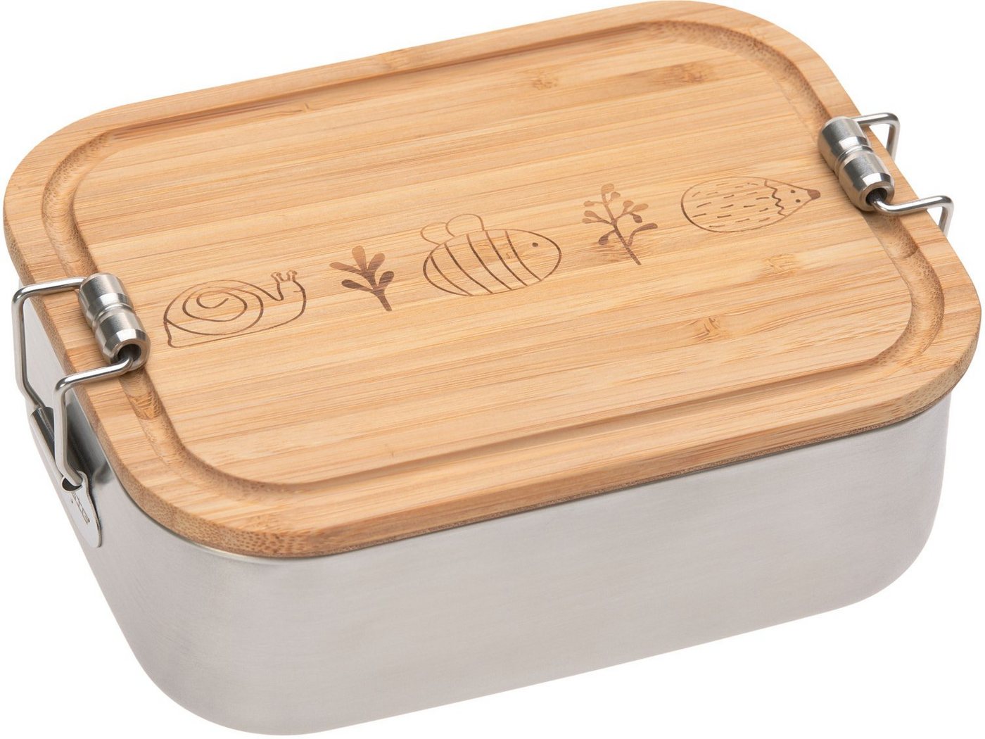 LÄSSIG Lunchbox Garden Explorer, Bambus, Edelstahl, (1-tlg), mit Holzdeckel von LÄSSIG